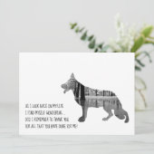 ドイツの羊飼い犬ブラック サンキューカード (スタンド正面)