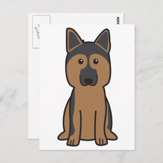 ドイツの羊飼い犬マンガ ポストカード (正面/裏面)