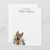 ドイツの羊飼い犬モダンの水色 ノートカード (正面/裏面)