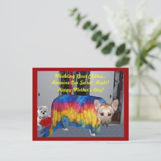 ドイツの羊飼い犬モデル母の日 ポストカード (スタンド正面)