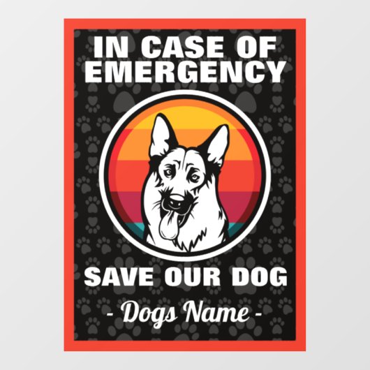 ドイツの羊飼い犬救の風が起こった場合 ウィンドウサイン (シート)