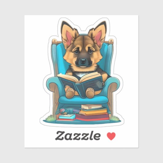 ドイツの羊飼い犬読は本だ シール (シート)