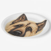 ドイツの羊飼い犬3D インスパイア ペーパープレート (アングル)