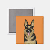ドイツの羊飼い犬 | かわいいペットの恋人の芸術 マグネット (正面/裏面)