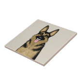 ドイツの羊飼い犬 | かわいいマンガのペットアート タイル (側面)