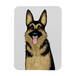 ドイツの羊飼い犬 かわいいGSD ペット好きの芸術 マグネット