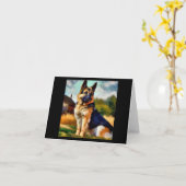 ドイツの羊飼い犬 カード (黄色い花)