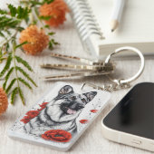 ドイツの羊飼い犬 キーホルダー (正面右)