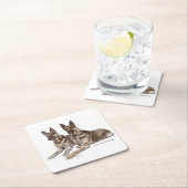 ドイツの羊飼い犬 スクエアペーパーコースター (インサイチュ)