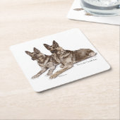 ドイツの羊飼い犬 スクエアペーパーコースター (アングル)