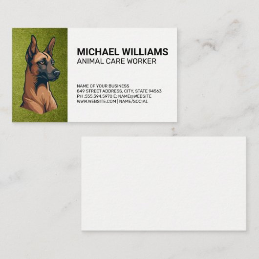 ドイツの羊飼い犬 | ターフ | 動物飼養業 名刺 (正面/裏面)