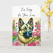 ドイツの羊飼い犬 |ペットロス悔やみや弔慰 カード (黄色い花)