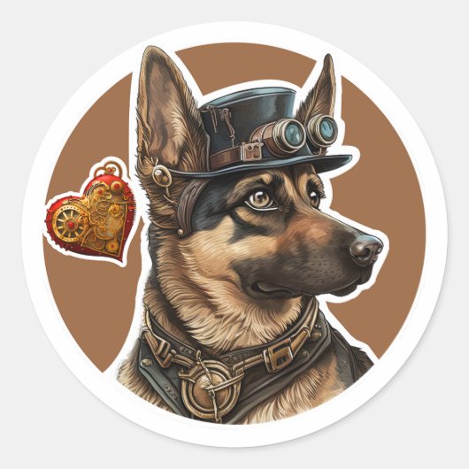 ドイツの羊飼い犬 ラウンドシール (正面)