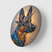 ドイツの羊飼い犬 ラウンド壁時計 (傾斜)