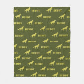 ドイツの羊飼い犬、写真と名前をカスタムするの繰り返し フリースブランケット (正面)