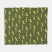 ドイツの羊飼い犬、写真と名前をカスタムするの繰り返し フリースブランケット (正面(横))