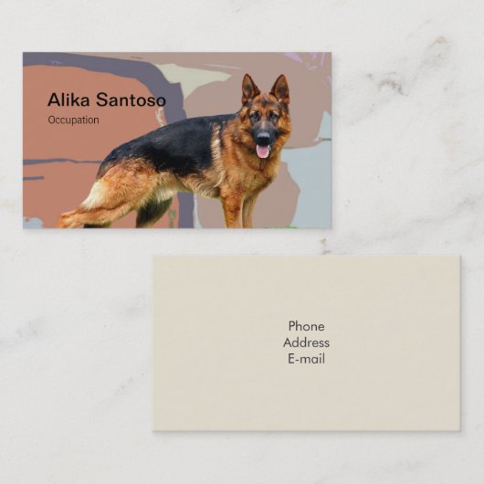 ドイツの羊飼い犬 名刺 (正面/裏面)