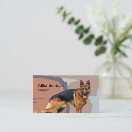 ドイツの羊飼い犬 名刺 (スタンド正面)