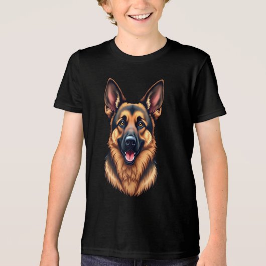ドイツの羊飼い犬 – 忠実知性がある&犬の愛 トライブレンドTシャツ (正面)