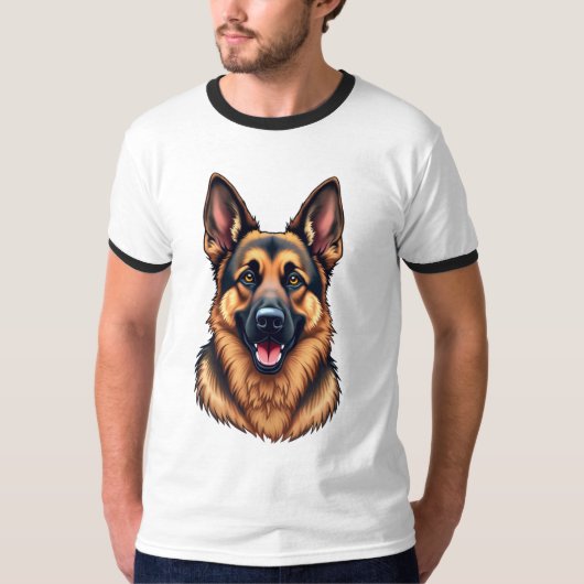 ドイツの羊飼い犬 – 忠実知性がある&犬の愛 Tシャツ (正面)