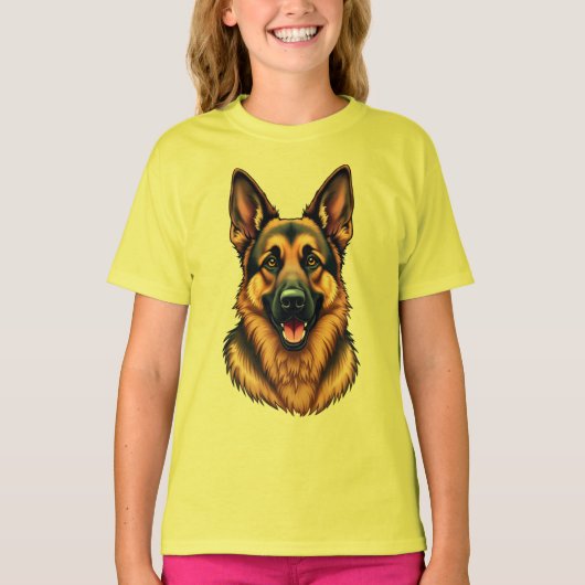 ドイツの羊飼い犬 – 忠実知性がある&犬の愛 Tシャツ (正面)