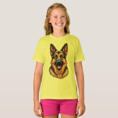 ドイツの羊飼い犬 – 忠実知性がある&犬の愛 Tシャツ (正面フル)