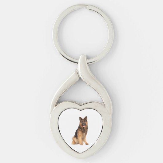 ドイツの羊飼い犬、真っ直ぐに包んだデザイン、 キーホルダー (正面)