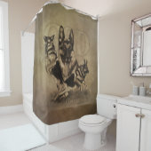 ドイツの羊飼い犬- GSDコラージュ シャワーカーテン (インサイチュ)