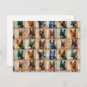 ドイツの羊飼い犬 – GSD – デジタルアートコラージュ ポストカード (正面/裏面)