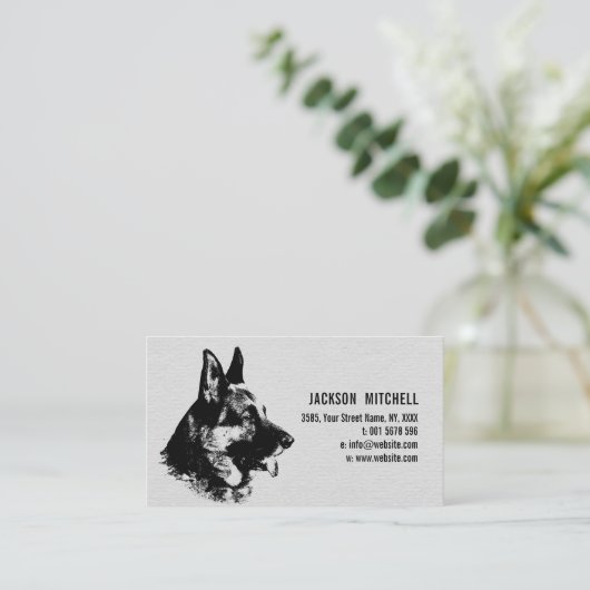 ドイツの羊飼い犬 – GSD 名刺 (スタンド正面)