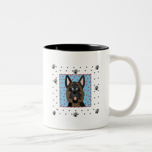 ドイツの羊飼い犬Tシャツとギフト ツートーンマグカップ (右)