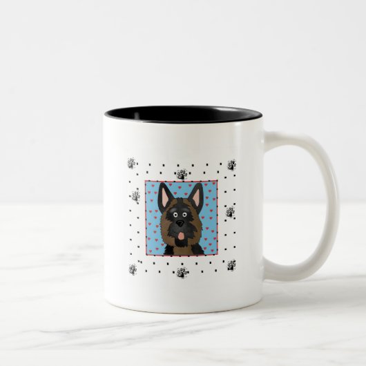 ドイツの羊飼い犬Tシャツとギフト ツートーンマグカップ (右)