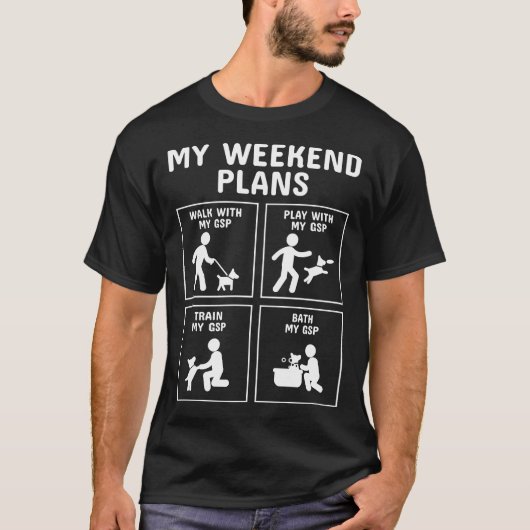 ドイツの羊飼い私の週末の計画 Tシャツ (正面)