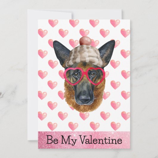 ドイツの羊飼い私は君の犬バレンタインデー シーズンカード (正面)