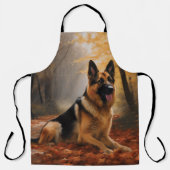 ドイツの羊飼い紅葉秋インスパイア エプロン (正面)