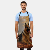 ドイツの羊飼い紅葉秋インスパイア エプロン (着用した状態)