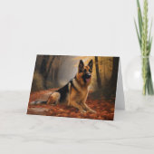 ドイツの羊飼い紅葉秋インスパイア カード (正面)