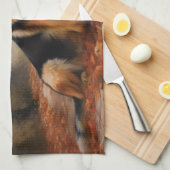 ドイツの羊飼い紅葉秋インスパイア キッチンタオル (四つ折り)