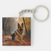 ドイツの羊飼い紅葉秋インスパイア キーホルダー (裏面)