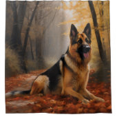 ドイツの羊飼い紅葉秋インスパイア シャワーカーテン (正面)