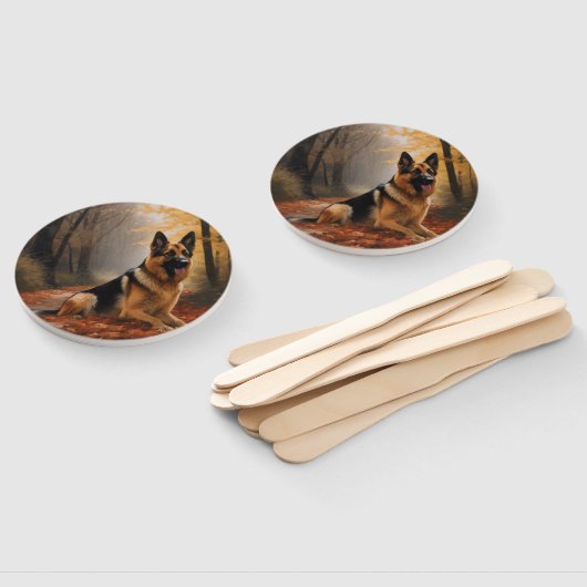 ドイツの羊飼い紅葉秋インスパイア ハンドファン (組立なし)