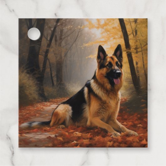 ドイツの羊飼い紅葉秋インスパイア フェイバータグ (正面)