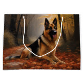 ドイツの羊飼い紅葉秋インスパイア ラージペーパーバッグ (正面)