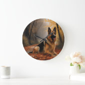 ドイツの羊飼い紅葉秋インスパイア ラージ壁時計 (ホーム)