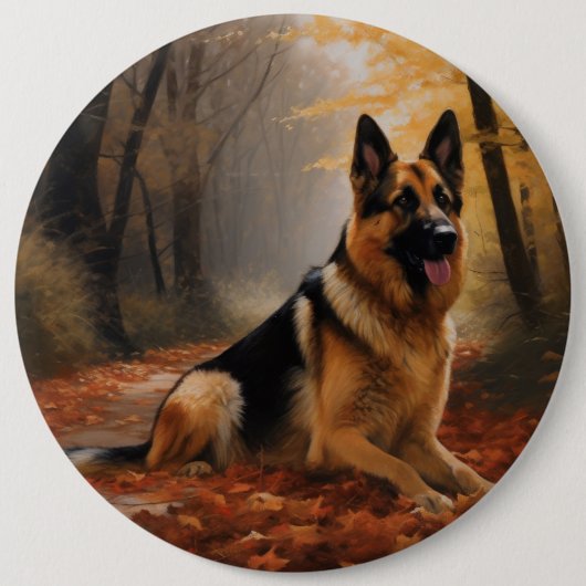 ドイツの羊飼い紅葉秋インスパイア 缶バッジ (正面)