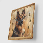 ドイツの羊飼い絵を描2の表情 スクエア壁時計 (傾斜)