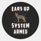 ドイツの羊飼い耳を上げるシステム武装ドッグヴィンテージ ラウンドシール (正面)