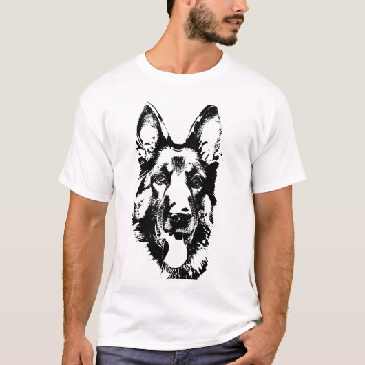 ドイツの羊飼い警察犬の頭 Tシャツ (正面)