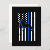 ドイツの羊飼い警察犬K9愛国心 サンキューカード (正面/裏面)