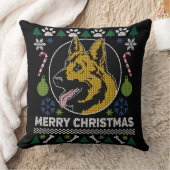ドイツの羊飼い醜いクリスマスセーター犬のデザイン クッション (ブランケット)
